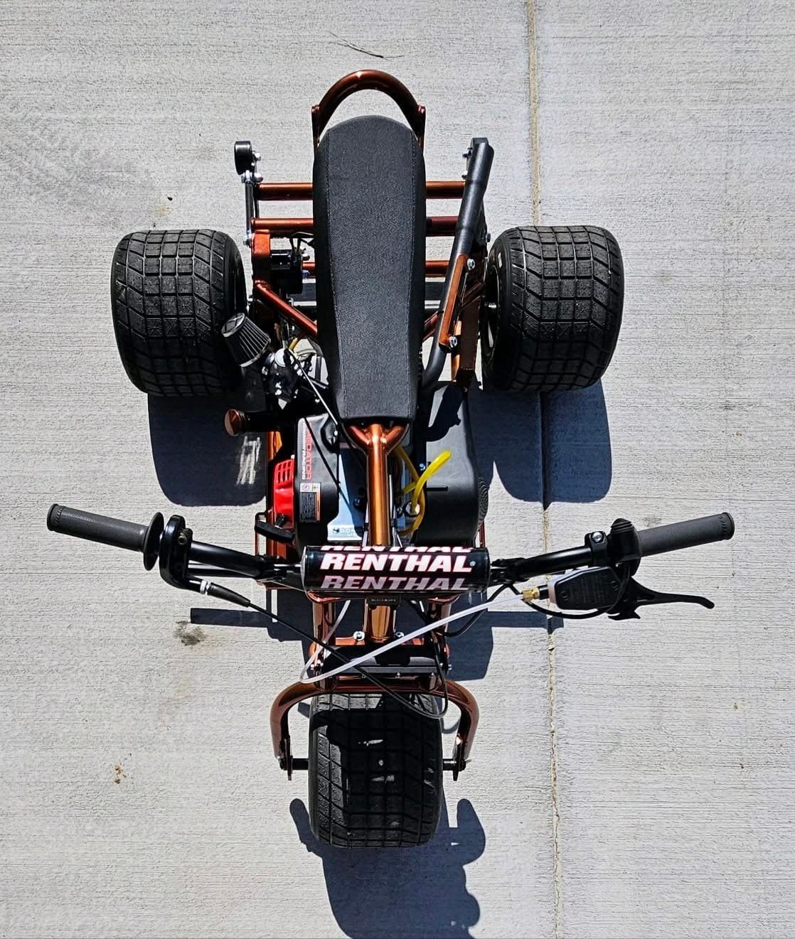 Copper brown mini trike 212 cc Engine coppCopper brown mini trike 212 cc Engineer brown mini trikel