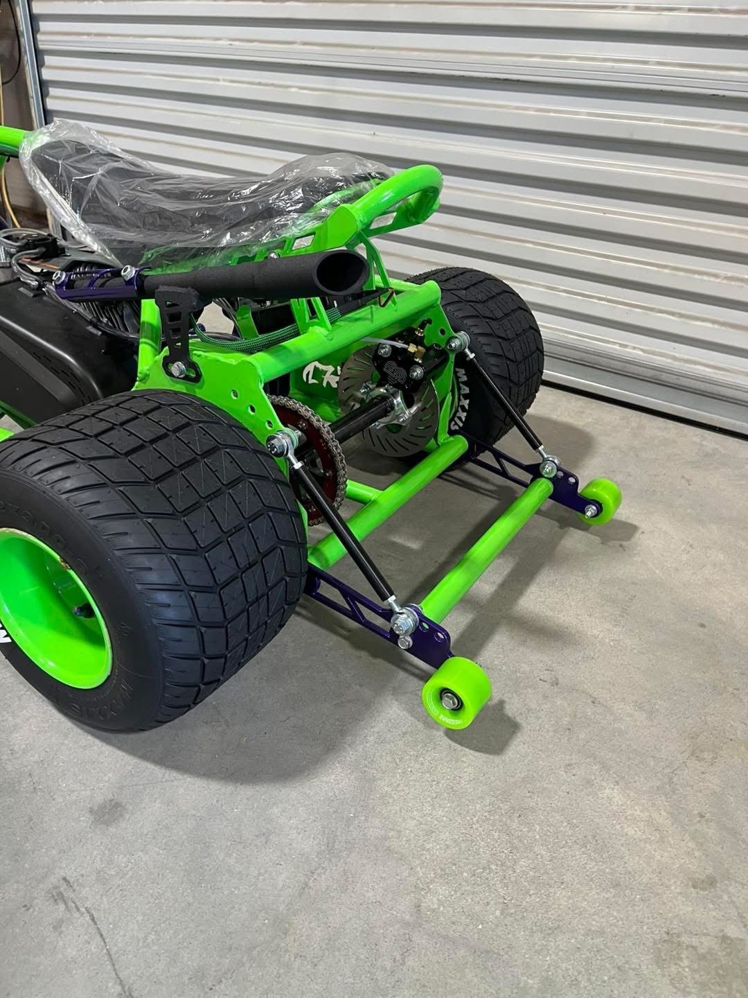 Green & Illusion Purple Mini Trike 212 cc Engine Green & Illusion Purple Mini Trike 212 cc Engine