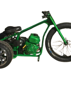 Alternative view of Green Motorized Drift Trike