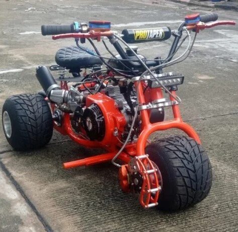 Orange custom 212cc mini trike Orange custom 212cc mini trike